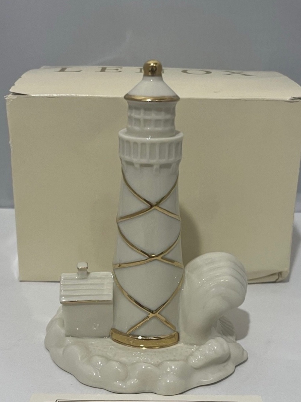 Lenox Porcelain China Lighthouse Ivory and Gold 5-inch